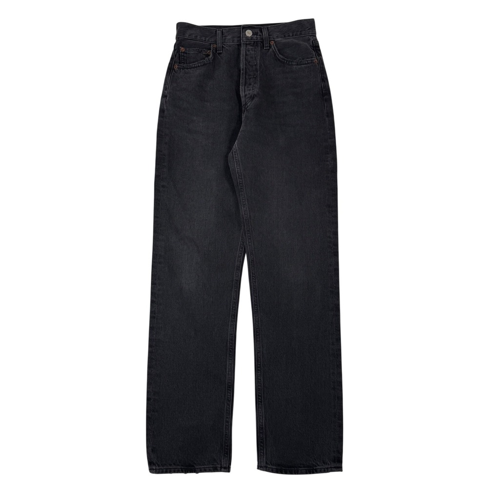 Agolde Jeans Womens 25 Blue 90s Pinch Waist High Rise Straight Button Fly Black